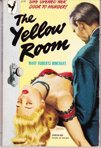 Lurid 1950s book cover The Yellow Room with a man holding a woman over his arm